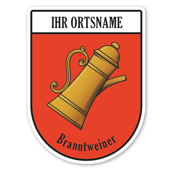 Maibaumschild / Zunftwappen Branntweiner mit Zunftnamen, Ortsnamen oder Ihrem Wunschtext - Wappen BL