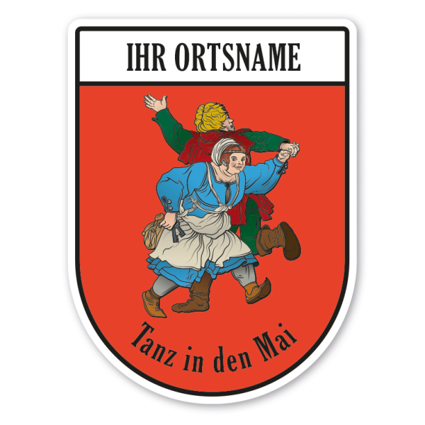 Maibaumschild / Zunftwappen Tanz in den Mai mit Zunftnamen, Ortsnamen oder Ihrem Wunschtext - Wappen BL