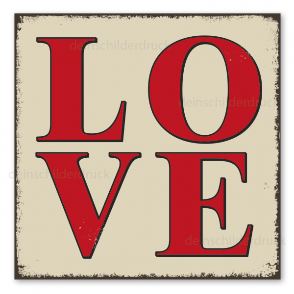 Retroschild / Vintage-Schild Love