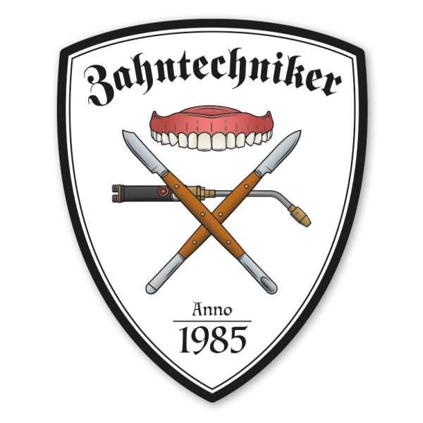 Zunftwappen Zahntechniker mit Zunftnamen, Gründungsjahr oder Ihrem Wunschtext - Maibaumschild - Wappen W