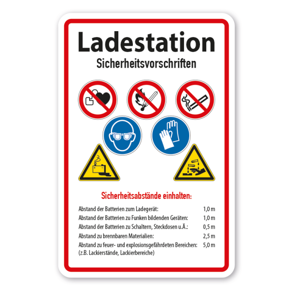 Schild Ladestation für Stapler - Flurförderzeuge - Sicherheitsvorschriften