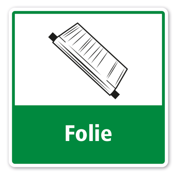 Schild zur Abfalltrennung - Folie