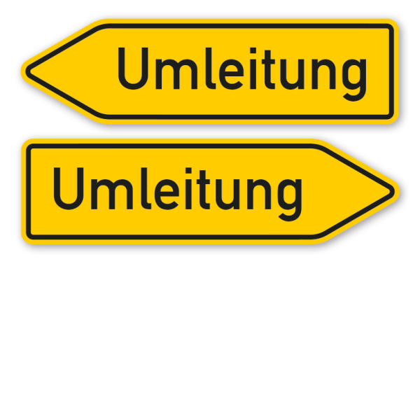 Pfeilschild / Pfeilwegweiser Umleitung 1.250 x 350 mm