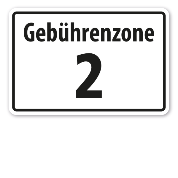 Parkplatzschild Gebührenzone - mit Ihrer Nummerierung