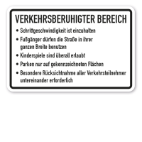 Verkehrsschild Zur Verkehrsberuhigung - Verkehrsberuhigter Bereich ...