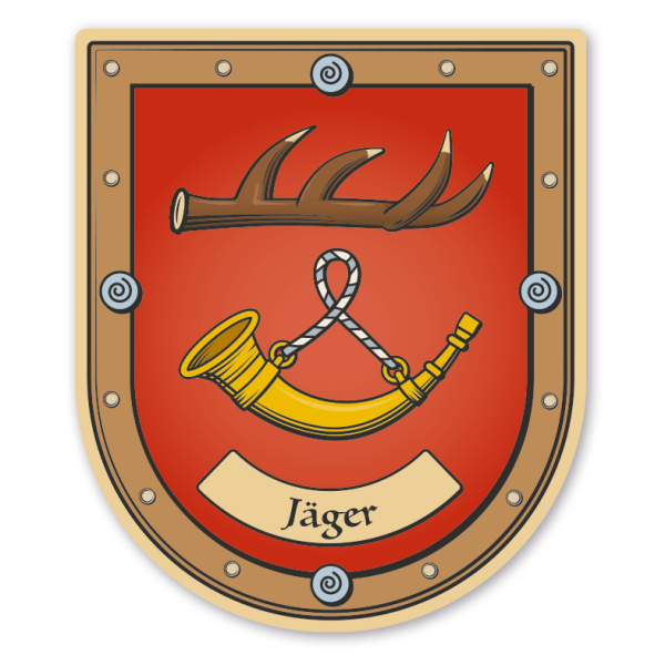 Maibaumschild / Zunftwappen Jäger - mit Zunftnamen oder Ihrem Wunschtext - Wappen B