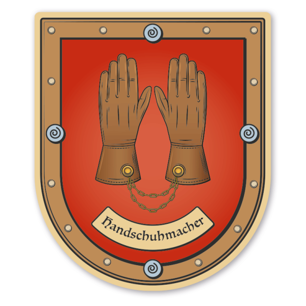 Maibaumschild / Zunftwappen Handschuhmacher - mit Zunftnamen oder Ihrem Wunschtext - Wappen B