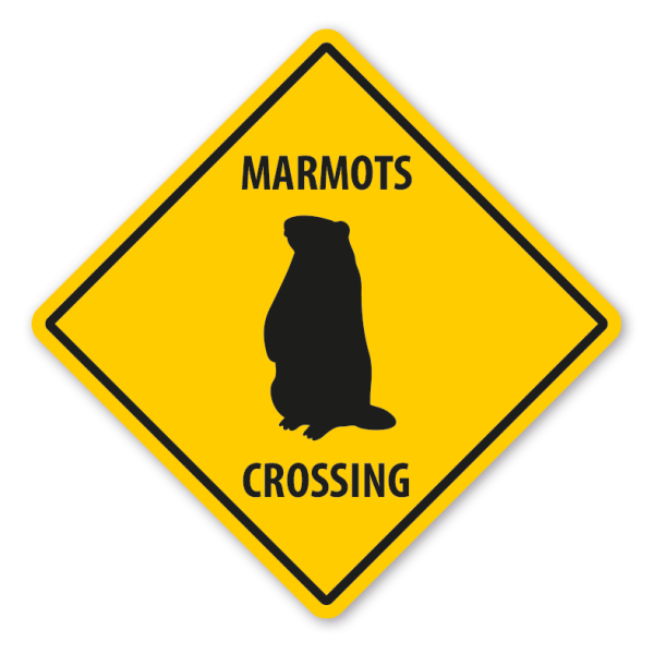 Warnschild Marmots (Murmeltiere) crossing