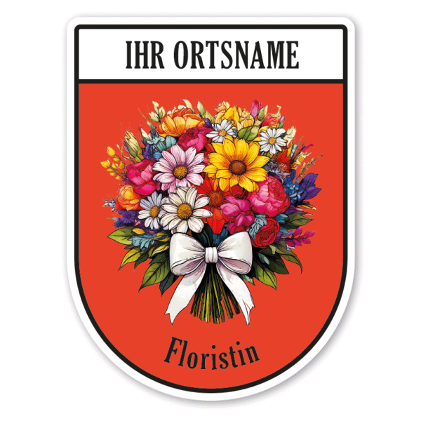 Maibaumschild / Zunftwappen Floristin - Florist - Floristik mit Zunftnamen, Ortsnamen oder Ihrem Wunschtext - Wappen BL