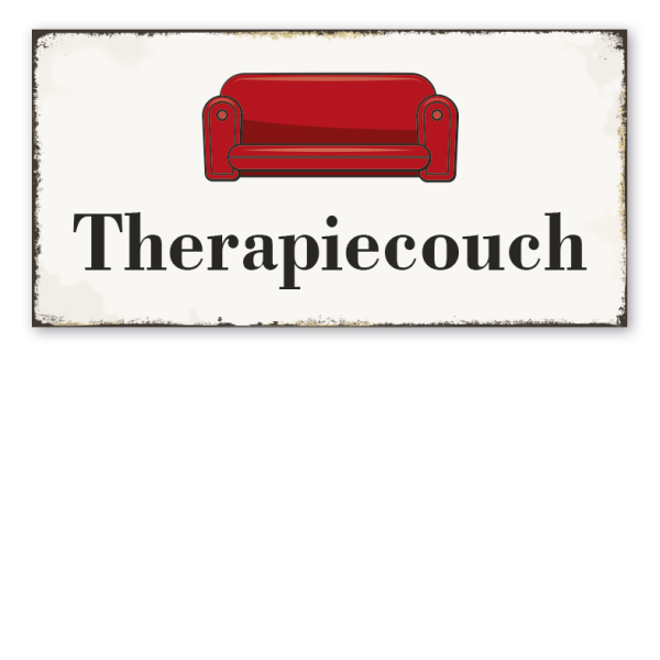 Retro Schild Therapiecouch