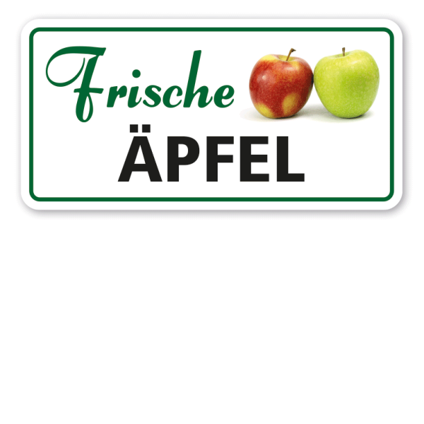 Verkaufsschild Frische Äpfel