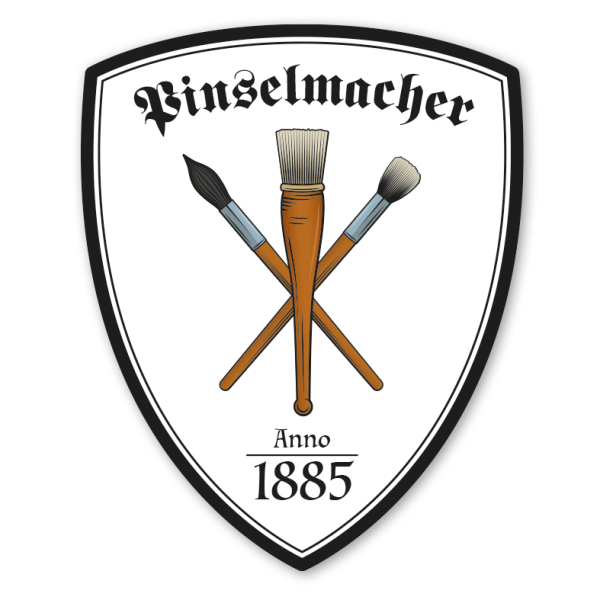 Zunftwappen Pinselmacher mit Zunftnamen, Gründungsjahr oder Ihrem Wunschtext - Maibaumschild - Wappen W