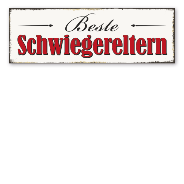 Retroschild Beste Schwiegereltern