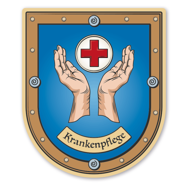 Maibaumschild / Zunftwappen Krankenpflege - Krankenschwester - Krankenpfleger - mit Zunftnamen oder Ihrem Wunschtext - Wappen B