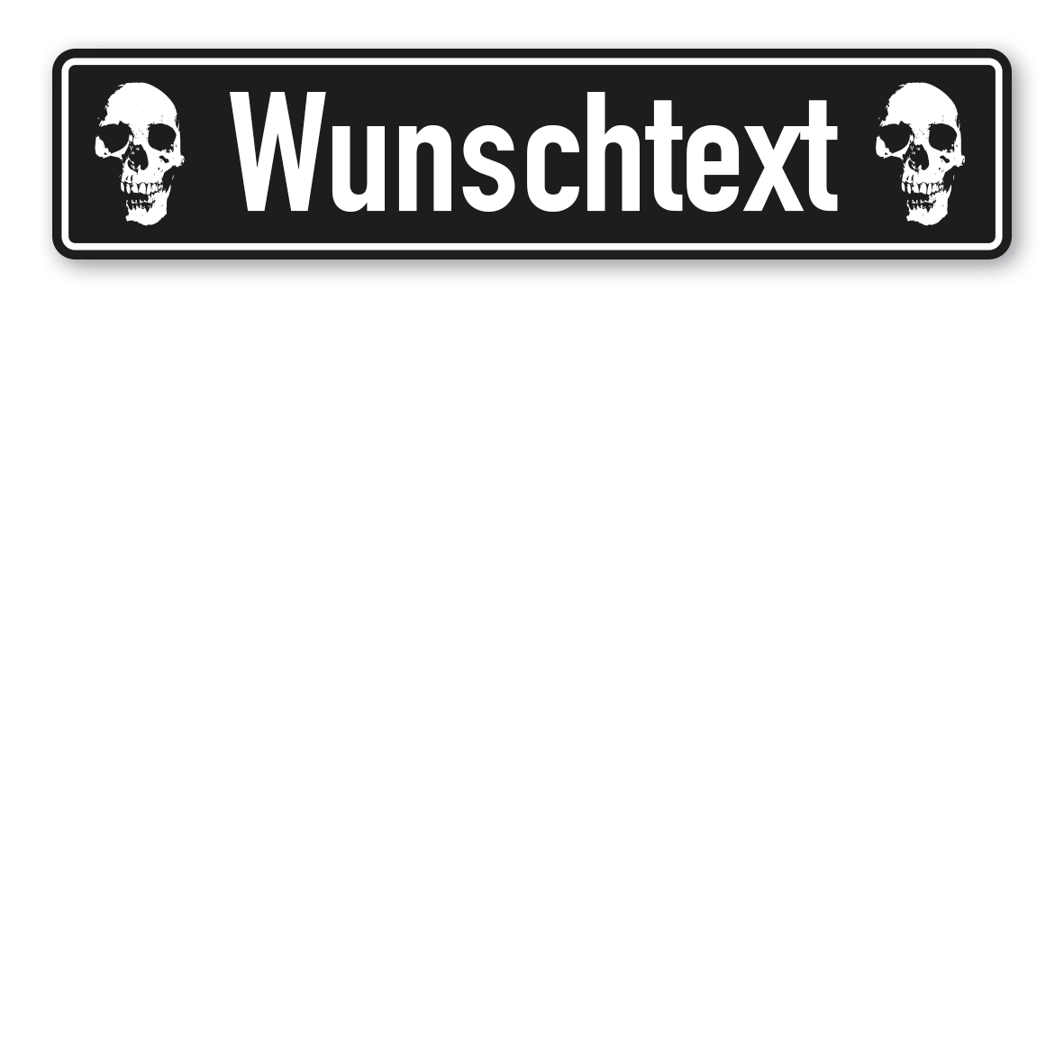 Truck / LKW - Schild mit Wunschtext und Totenköpfen