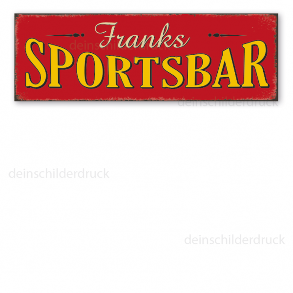 Retro Schild Sportsbar - mit Ihrem Namen