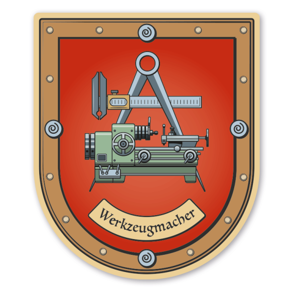 Maibaumschild / Zunftwappen Werkzeugmacher - mit Zunftnamen oder Ihrem Wunschtext - Wappen B